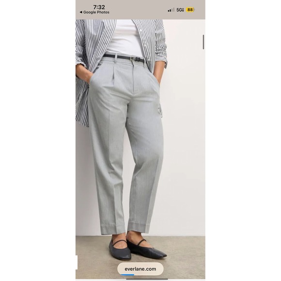 Everlane Draper tapered pants Grey Pleated High Waisted Trousers Women's 
Size 6 - Picture 12 of 12